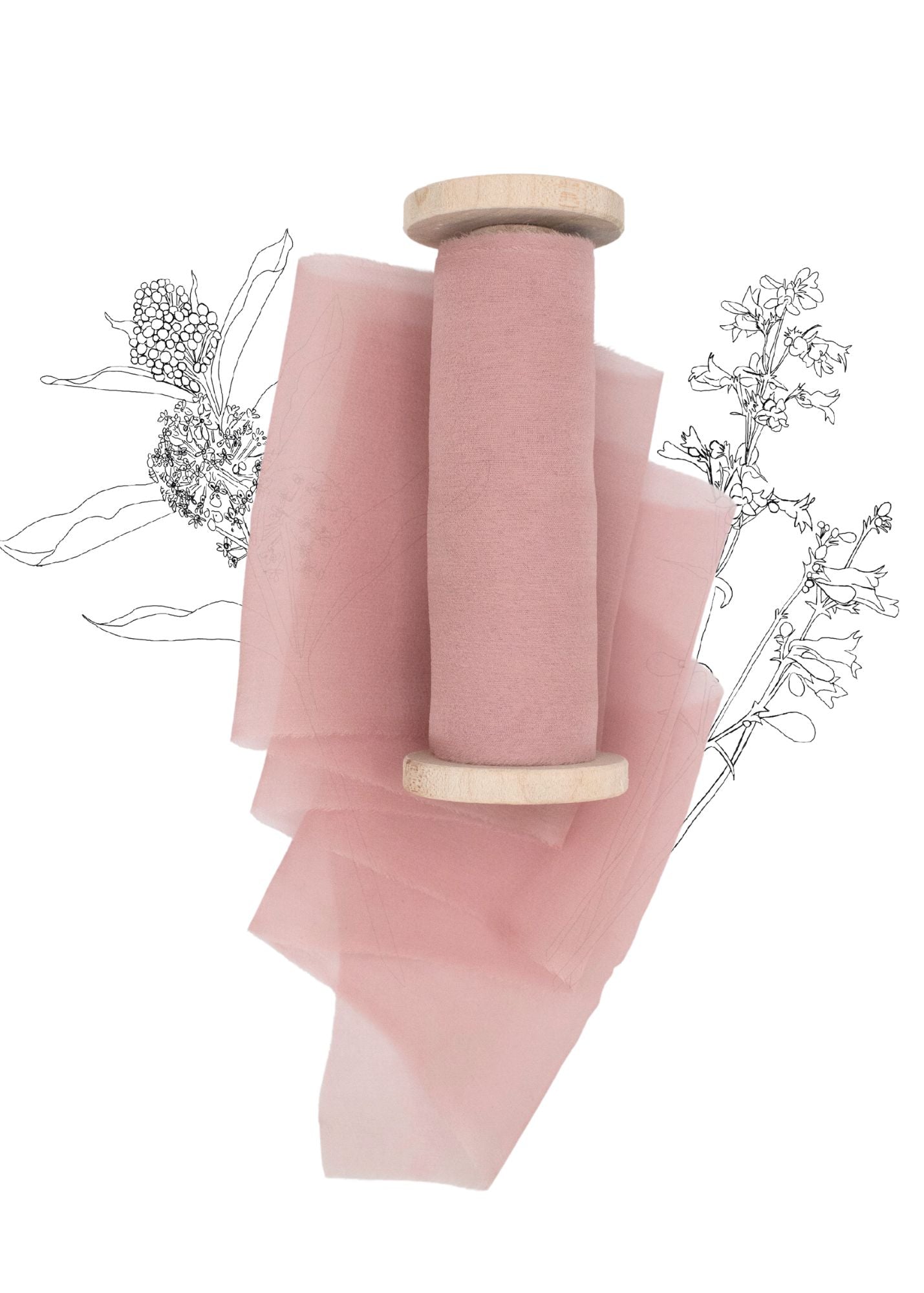 Cherry Blossom Pink Silk Gauze Ribbon