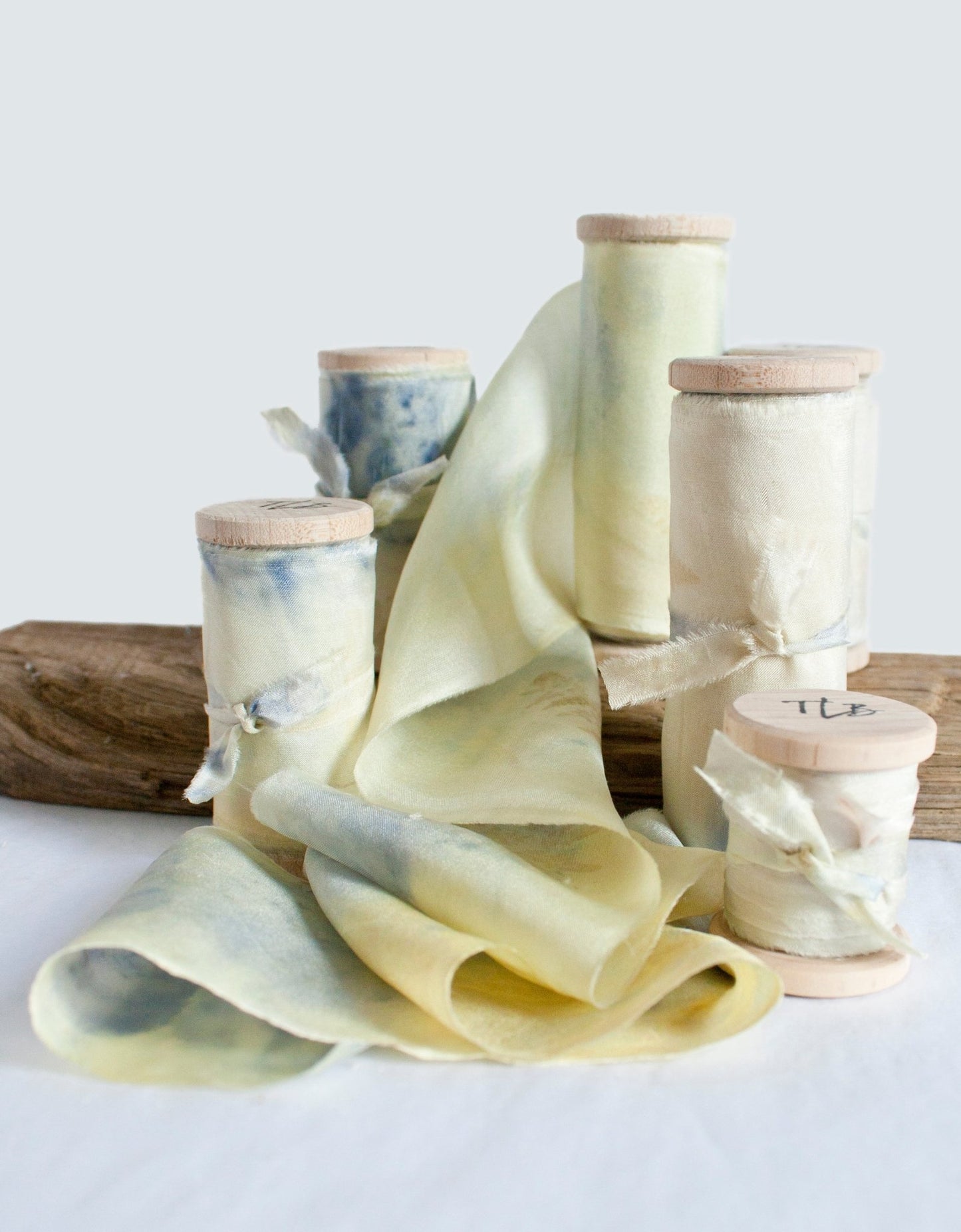 Eco Print Habotai Silk Ribbon - Fern *Sale - The Lesser Bear