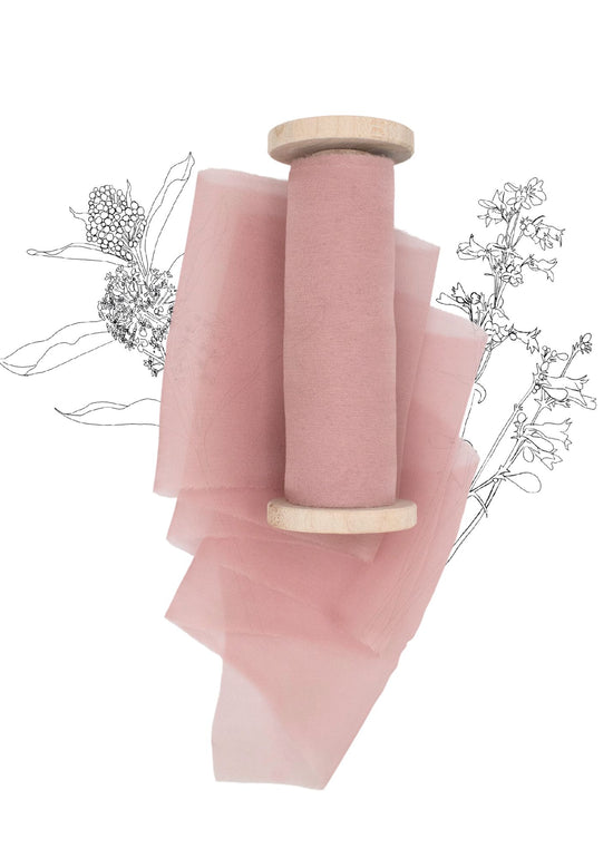 Cherry Blossom Pink Silk Gauze Ribbon