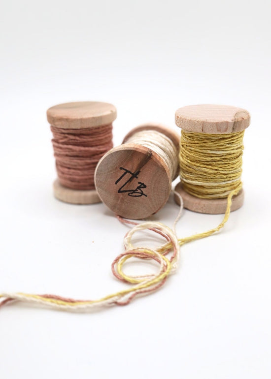 Antique White Silk/Wool Twine, Hand Spun and Naturally Dyed - The Lesser Bear