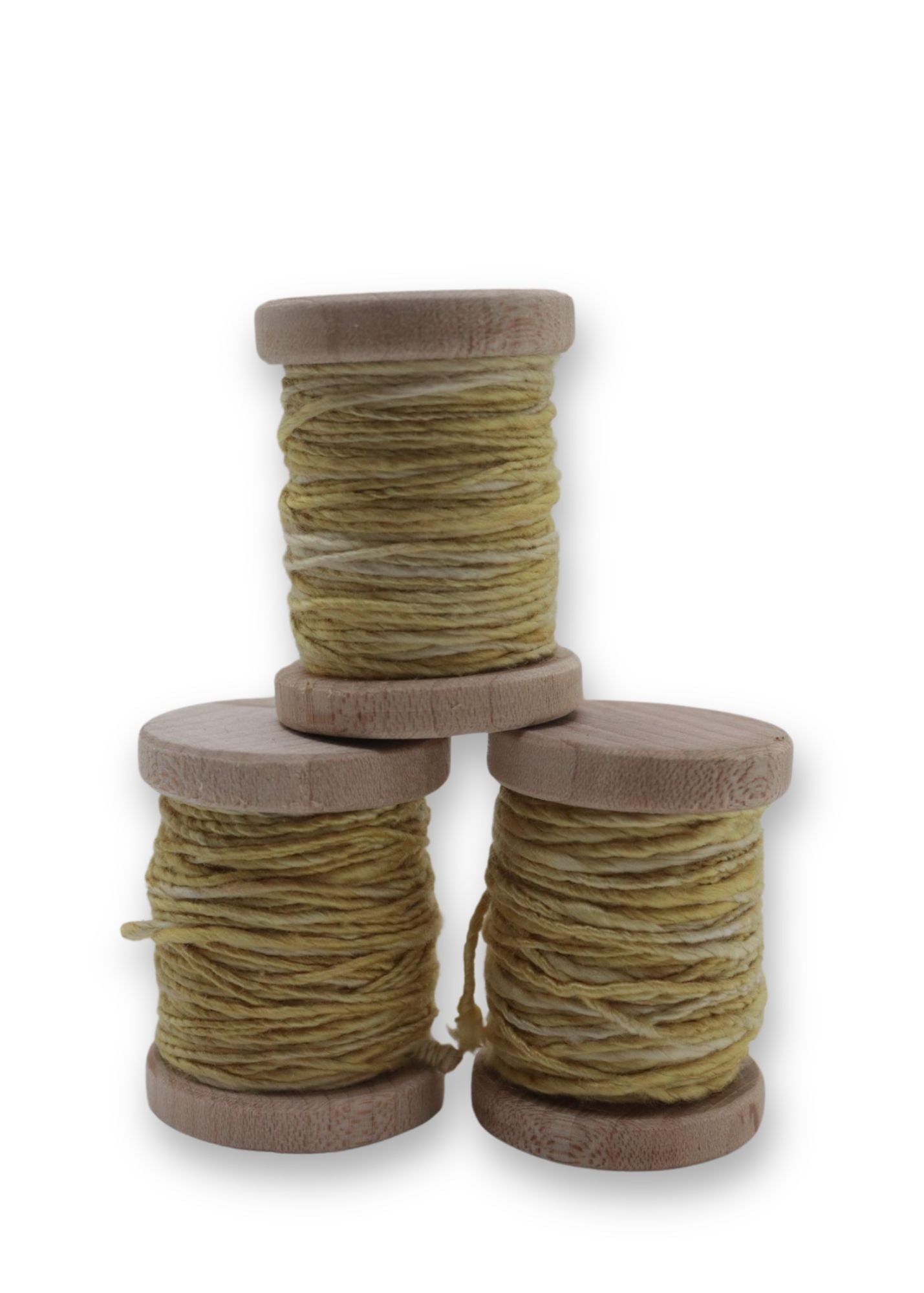 Shades of Gold Silk/Wool Twine, Hand Spun and Naturally Dyed. - The Lesser Bear