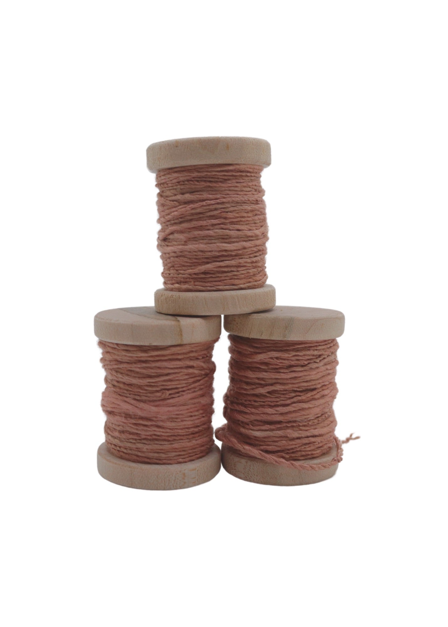 Vintage Rose Silk/Wool Twine, Hand Spun and Naturally Dyed. - The Lesser Bear
