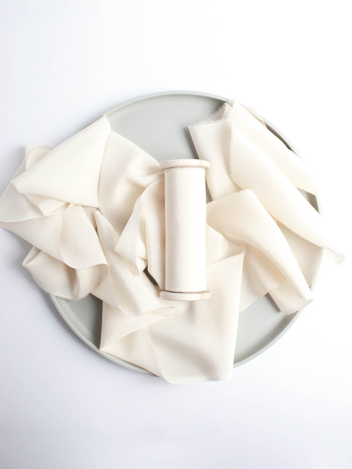 Antique White Silk Ribbon in Crepe de Chine - The Lesser Bear