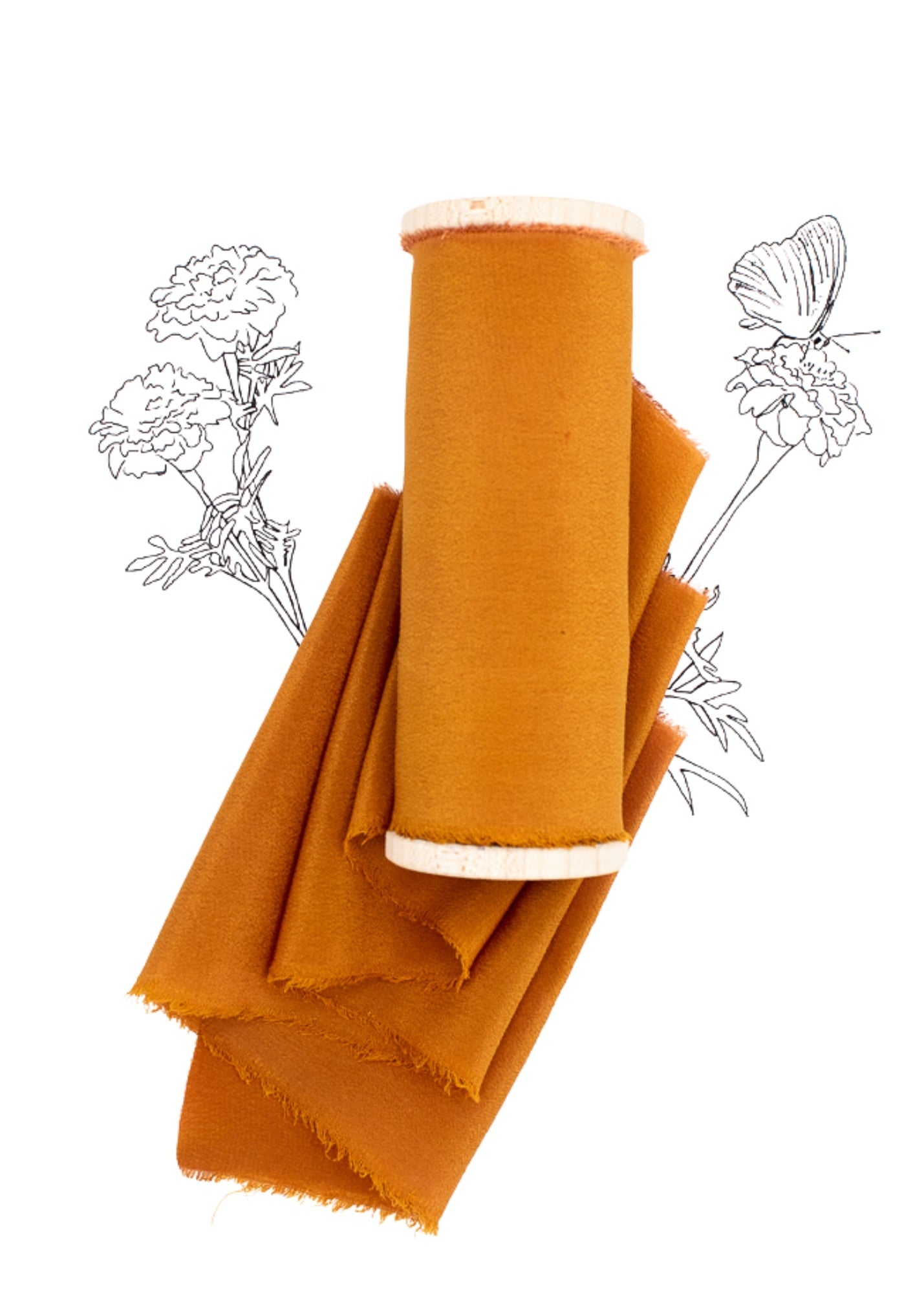Load image into Gallery viewer, Autumn Maple Silk Ribbon in Crepe de Chine - The Lesser Bear
