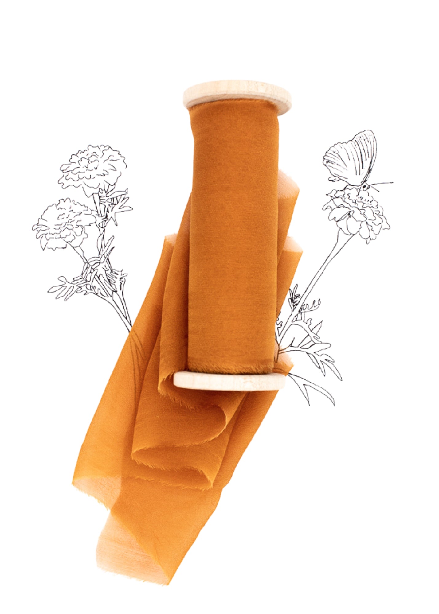 Autumn Maple Silk Ribbon in Gauze - The Lesser Bear