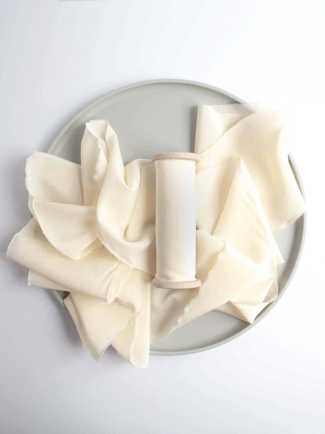 Cream Crepe Silk Ribbon in Crepe de Chine - The Lesser Bear