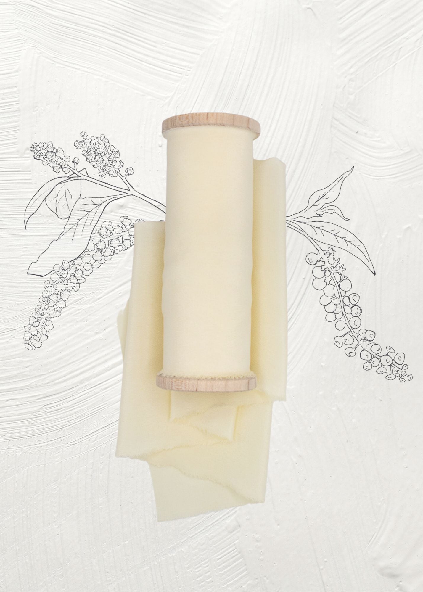 Load image into Gallery viewer, Cream Crepe Silk Ribbon in Crepe de Chine - The Lesser Bear
