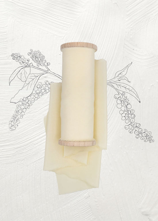 Cream Crepe Silk Ribbon in Crepe de Chine - The Lesser Bear