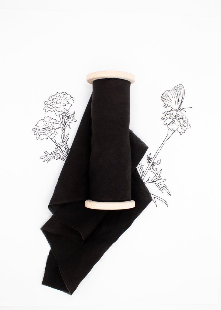 Ebony Habotai Silk Ribbon - The Lesser Bear