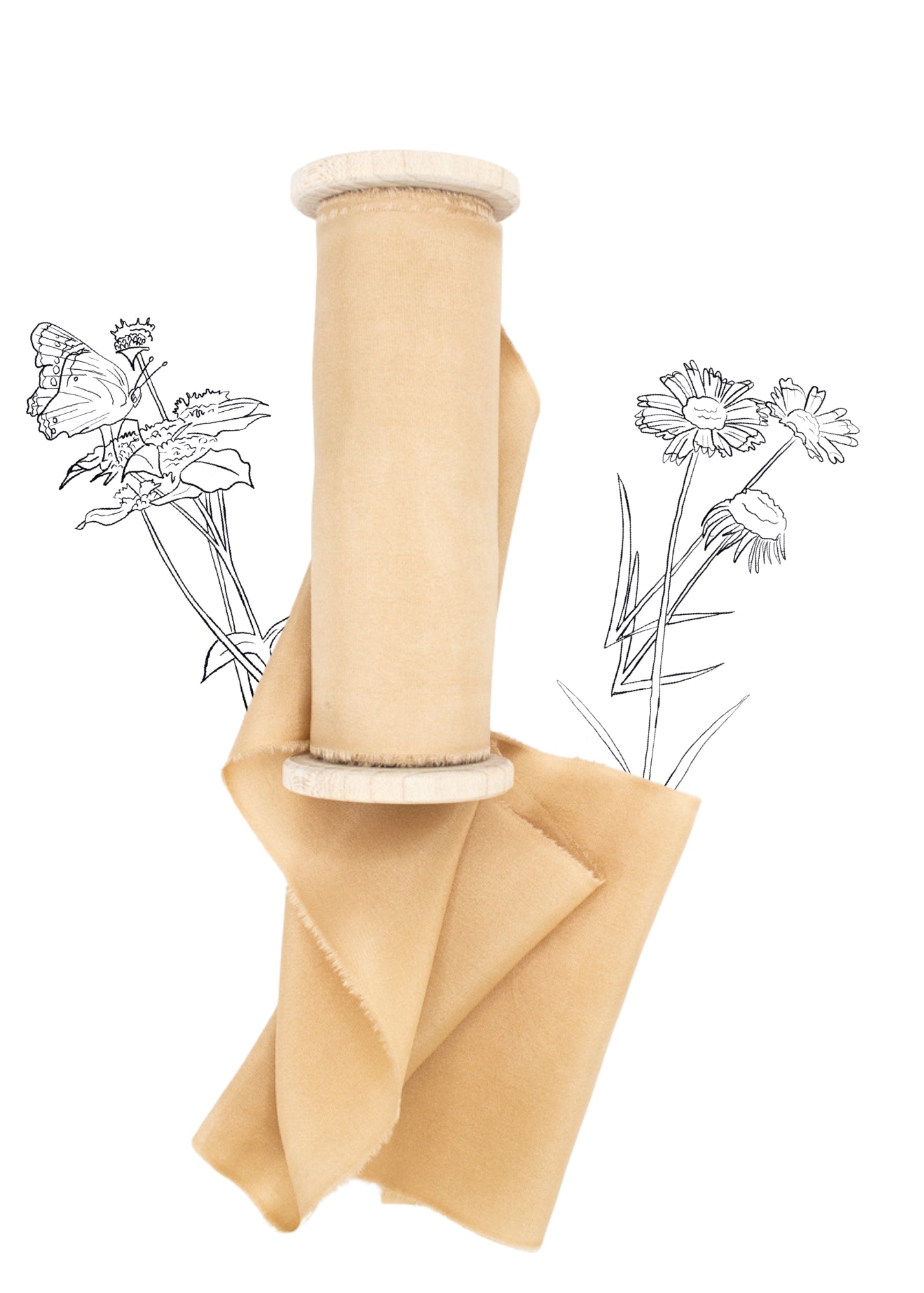Krysanthie Gold Habotai Silk Ribbon - The Lesser Bear