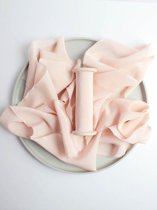Load image into Gallery viewer, Lily Pink Crepe de Chine Silk Ribbon - The Lesser Bear
