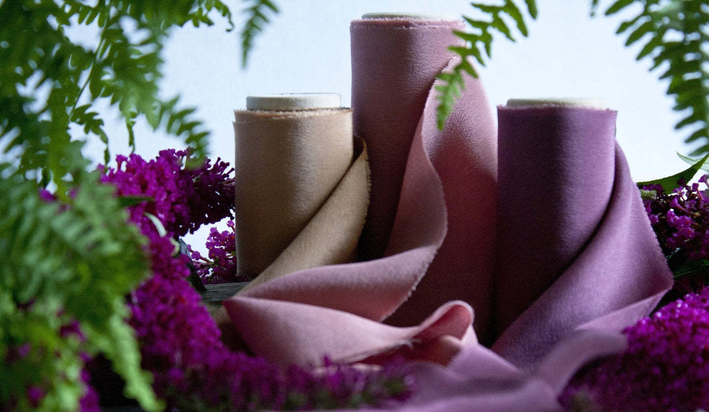 Merlot Crepe de Chine Silk Ribbon - The Lesser Bear