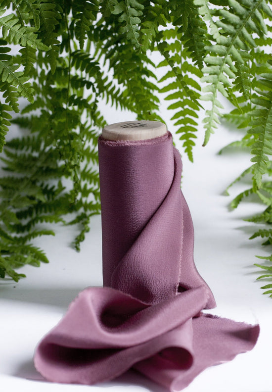 Merlot Crepe de Chine Silk Ribbon - The Lesser Bear