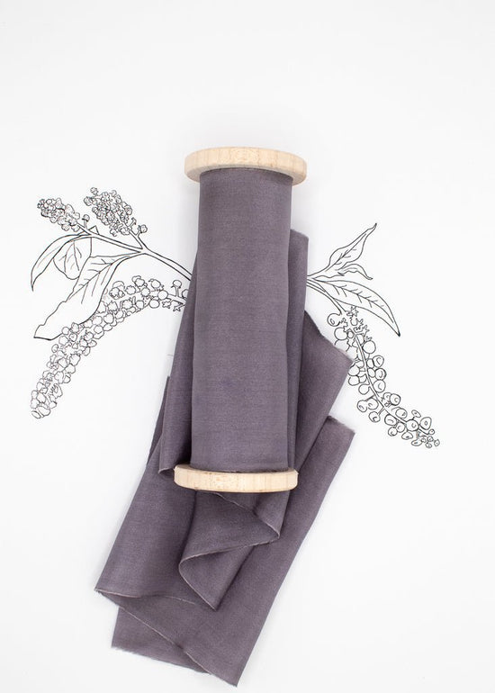 Load image into Gallery viewer, Muted Periwinkle Silk Ribbon in Habotai - The Lesser Bear
