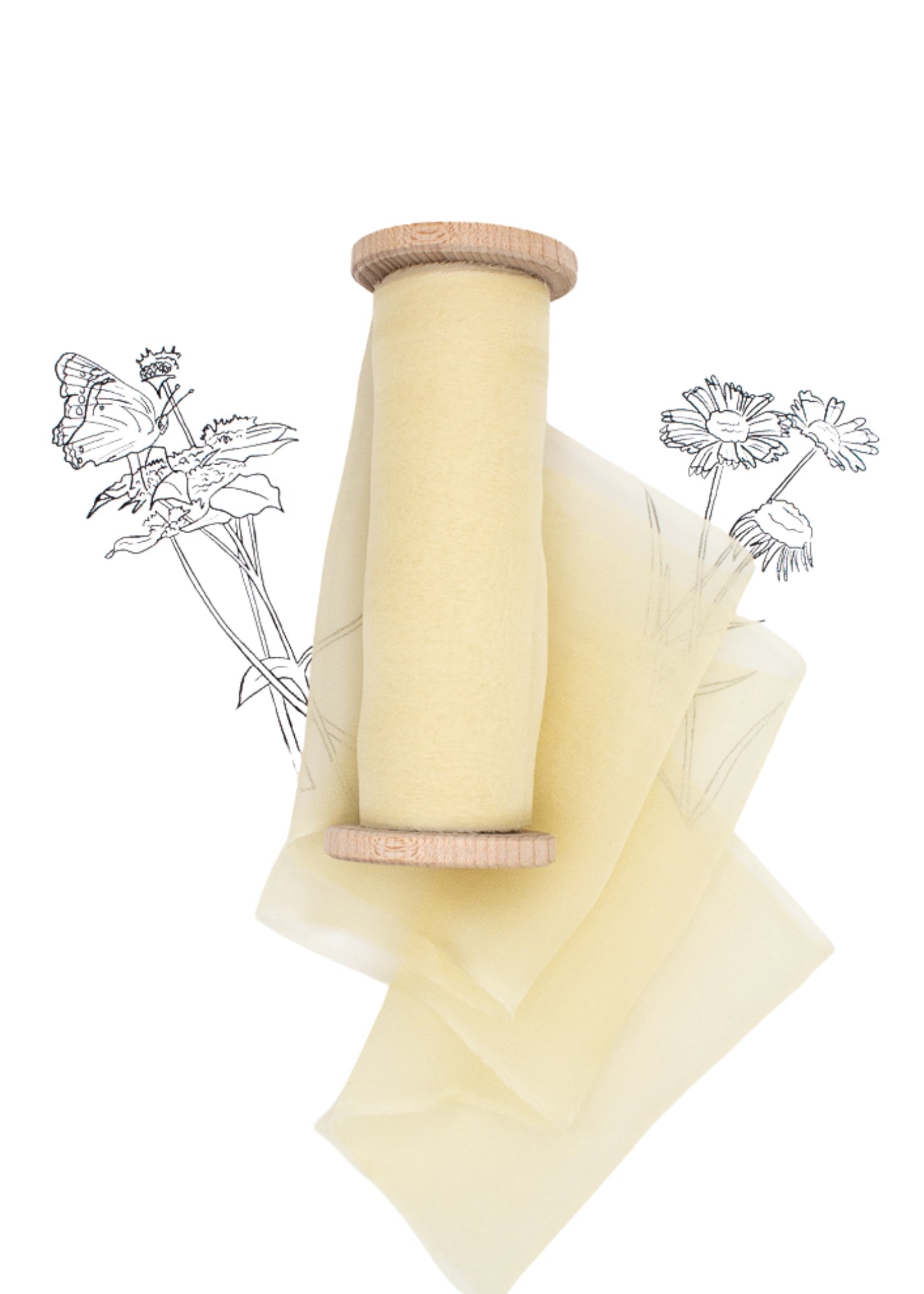 Narcissus Pale Yellow Silk Ribbon - Gauze - The Lesser Bear