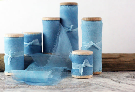 Ombre Sky Gauze Silk Ribbon *Sale - The Lesser Bear