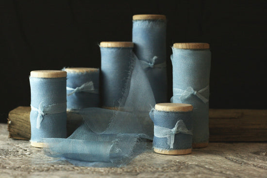 Ombre Sky Gauze Silk Ribbon *Sale - The Lesser Bear