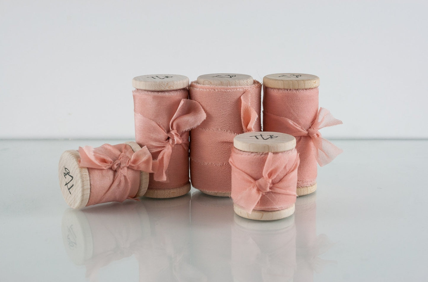 Peach Pearl Crepe de Chine Silk Ribbon *sale - The Lesser Bear