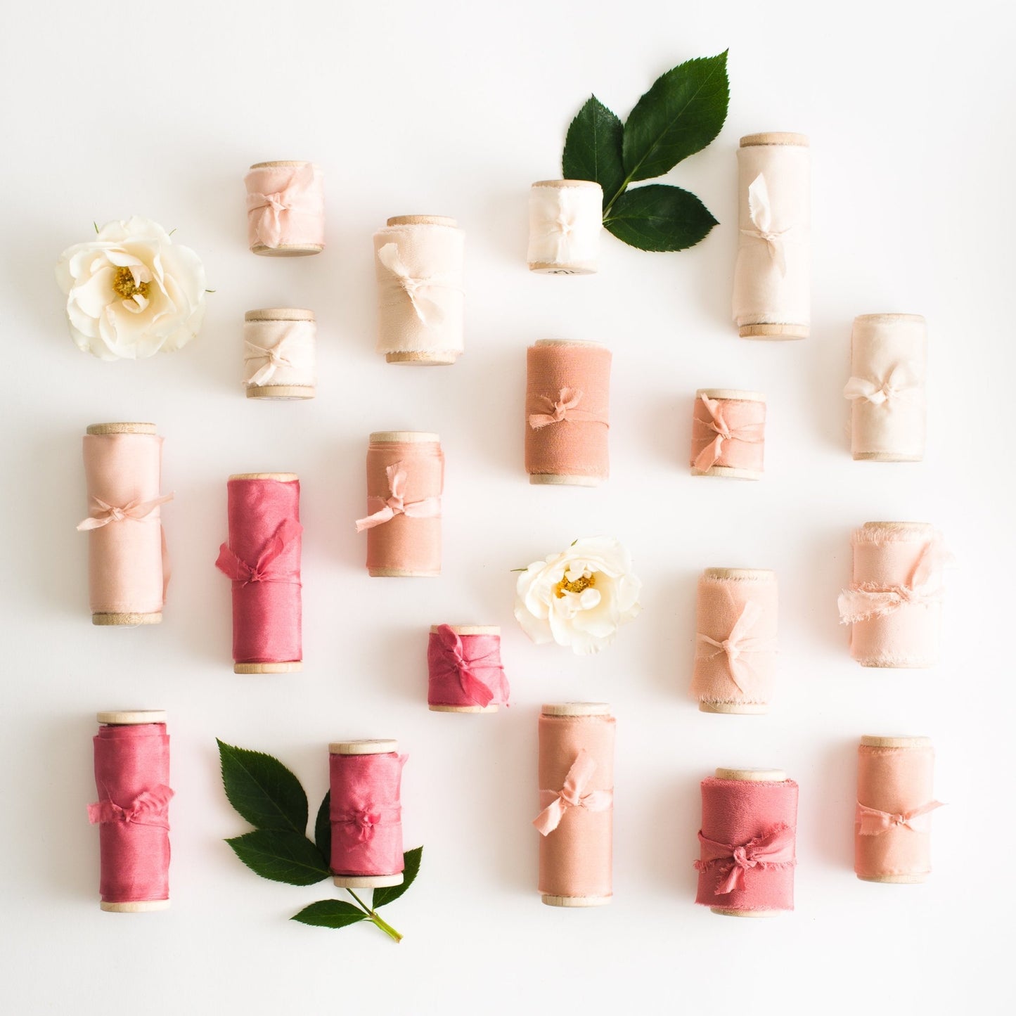 Peach Pearl Crepe de Chine Silk Ribbon *sale - The Lesser Bear