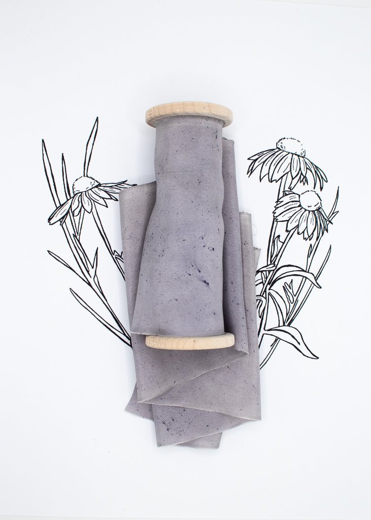 Pebble Blue Purple Silk Ribbon in Habotai - The Lesser Bear