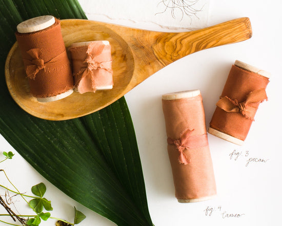 Pecan Brown Habotai Silk Ribbon - The Lesser Bear
