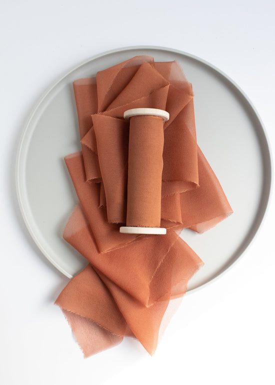 Pecan Brown Silk Gauze Ribbon - The Lesser Bear