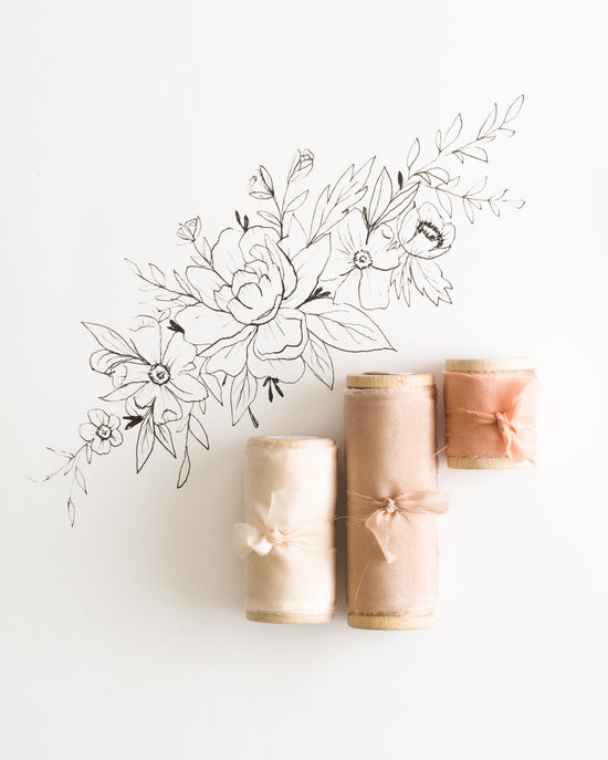 Petal Pink Habotai Silk Ribbon - The Lesser Bear
