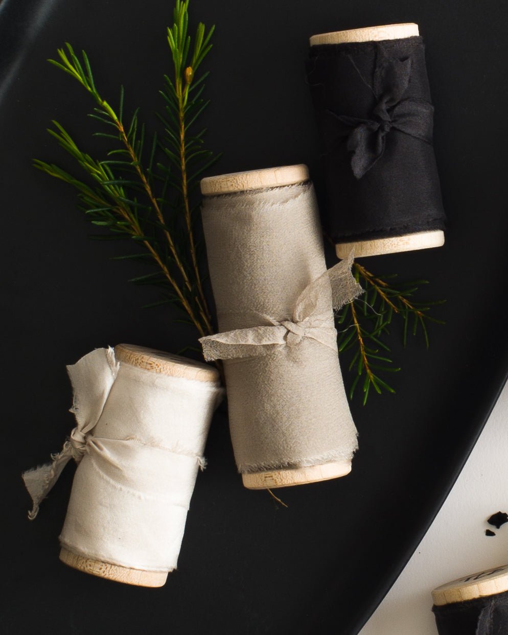 Platinum Crepe de Chine Silk Ribbon - The Lesser Bear