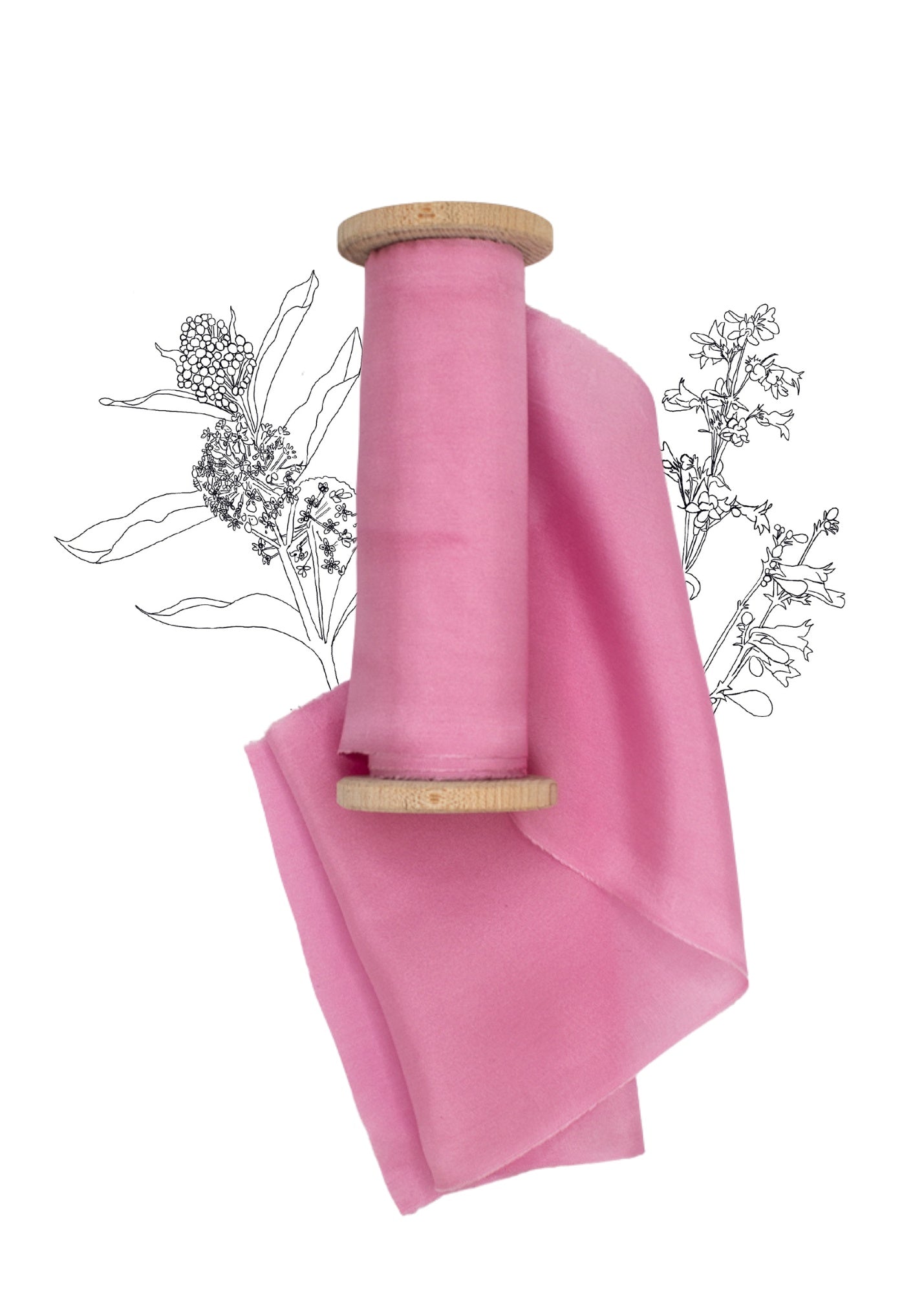 Hand Dyed Magenta Pink Silk Velvet Ribbon ( 4 Widths to choose