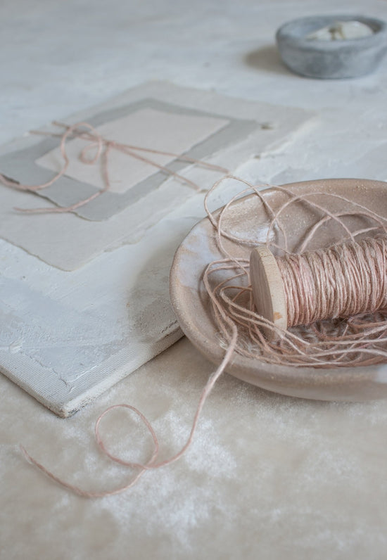 Load image into Gallery viewer, Rose Quartz Flax Twine, Hand Spun - The Lesser Bear

