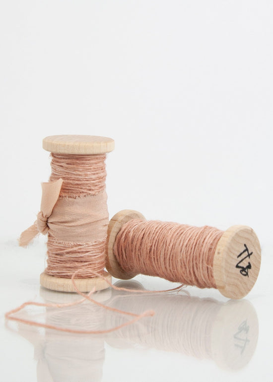 Load image into Gallery viewer, Rose Quartz Flax Twine, Hand Spun - The Lesser Bear
