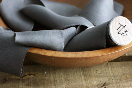 Slate Grey Habotai Silk Ribbon - The Lesser Bear