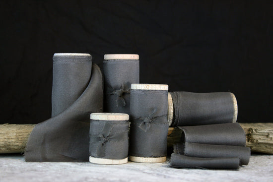 Slate Grey Habotai Silk Ribbon - The Lesser Bear