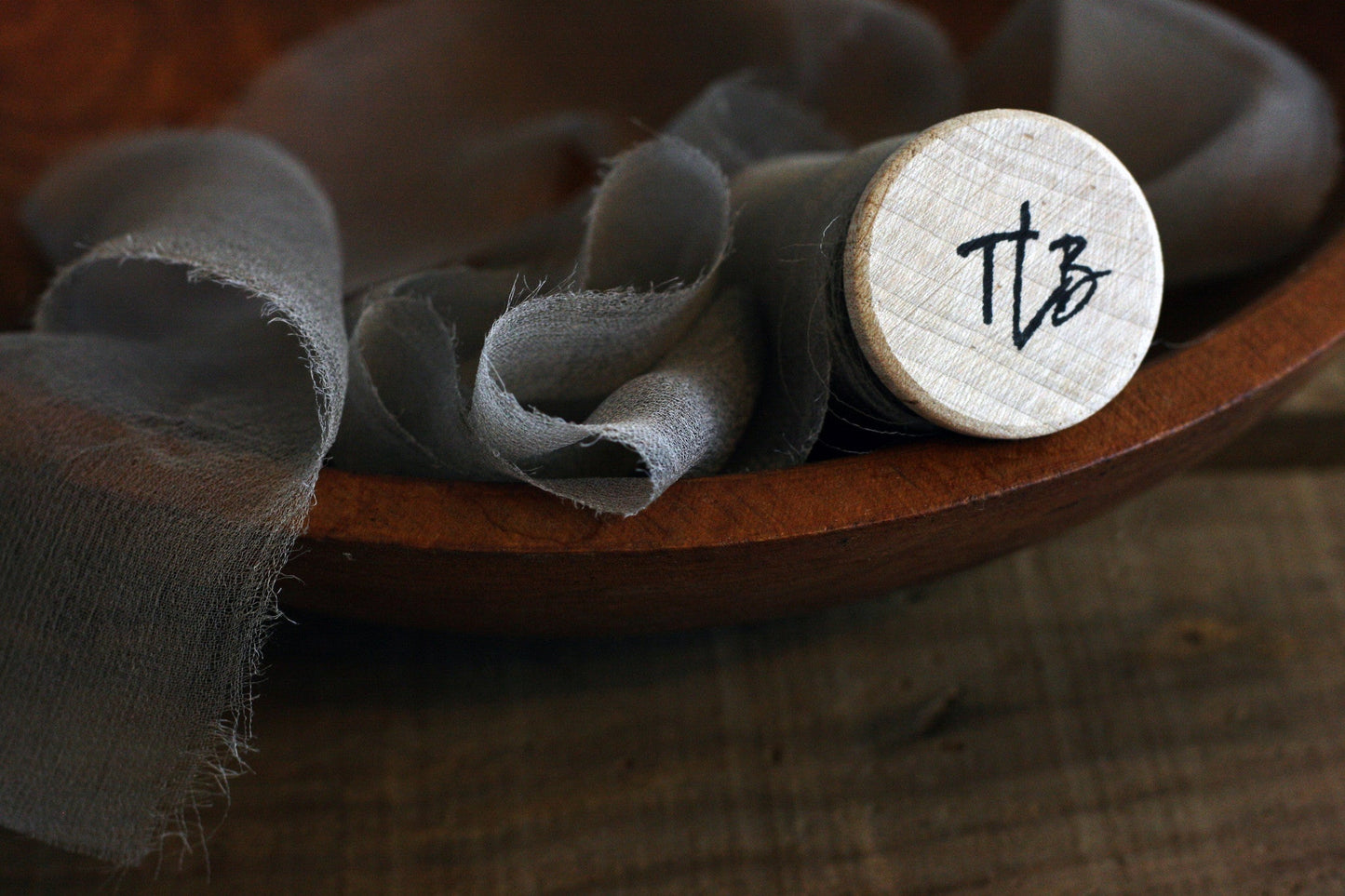 Slate Grey Silk Gauze Ribbon - The Lesser Bear