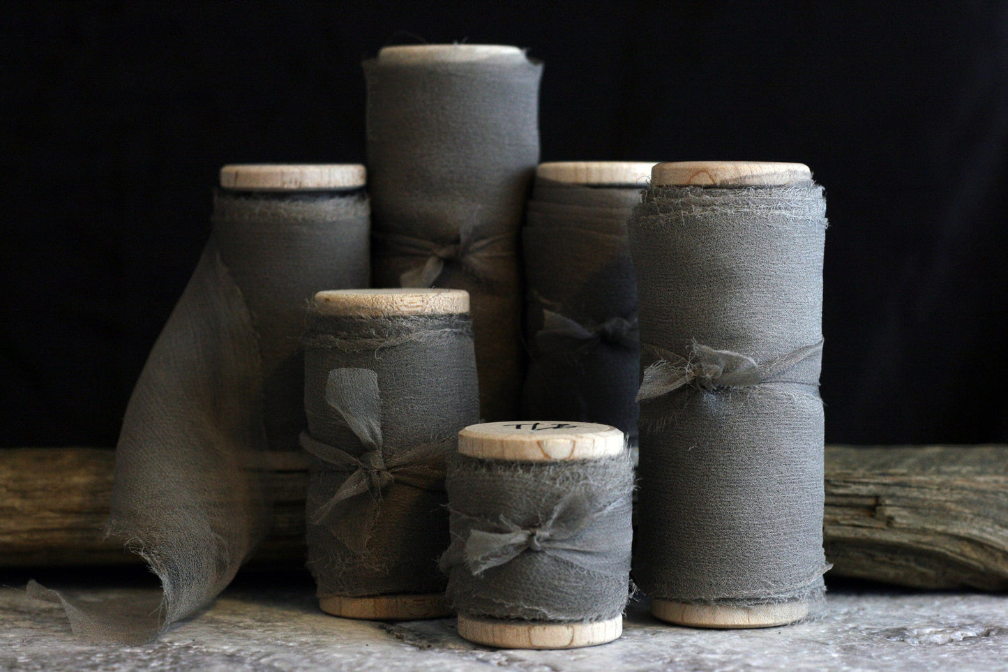 Slate Grey Silk Gauze Ribbon - The Lesser Bear