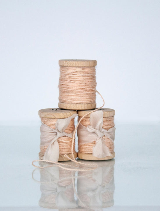 Soft Pink Silk/Wool Twine, Hand Spun and Naturally Dyed. - The Lesser Bear