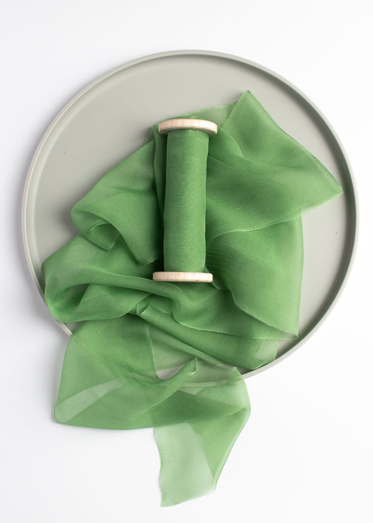 Spring Green Silk Ribbon - Gauze - The Lesser Bear
