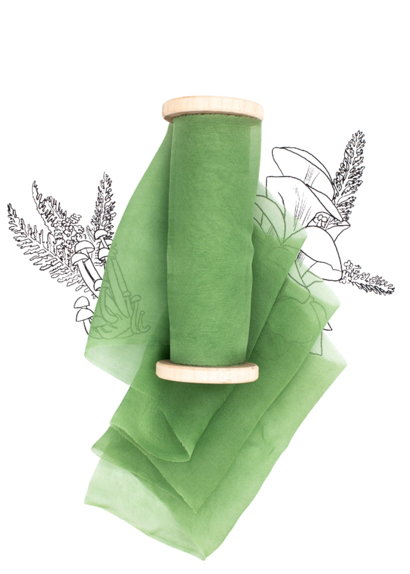 Spring Green Silk Ribbon - Gauze - The Lesser Bear