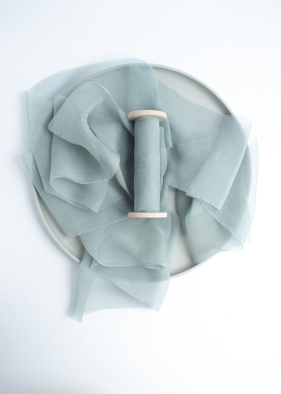 Talia Blue Silk Ribbon - Gauze - The Lesser Bear