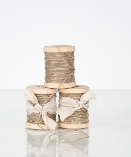 Load image into Gallery viewer, Taupe Silk/Wool Twine, Hand Spun and Naturally Dyed. - The Lesser Bear
